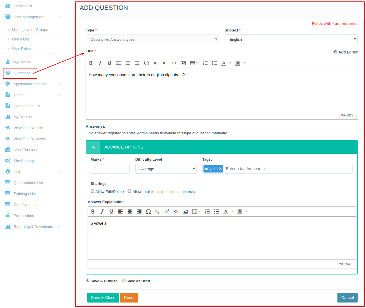 How to use the duplicate question feature for adding new question in ...